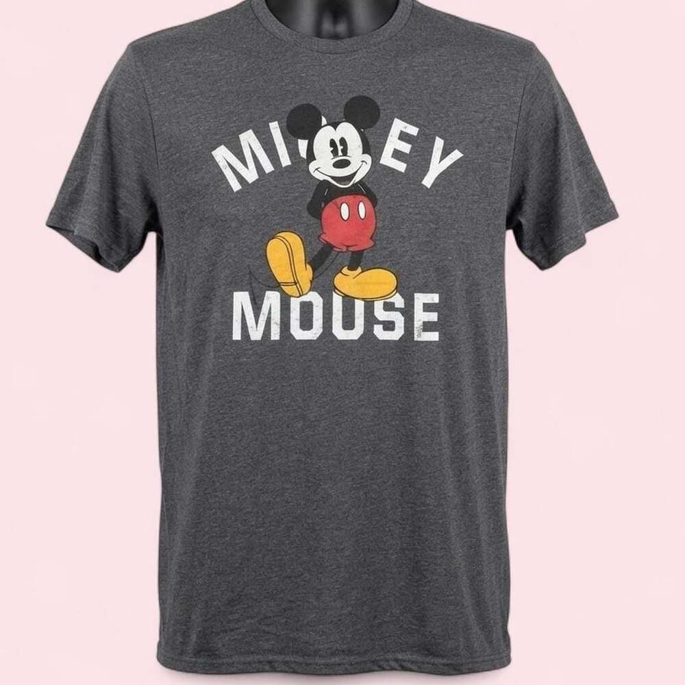Disney Mickey Mouse Vintage Graphic T-Shirt Charcoal Heather Medium